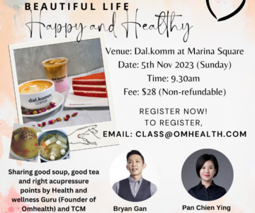 Venue Dal.Komm at Marina Square Date 5th Nov 2023 (Sunday) Time 9.15am to 11am Fees $28 (Non-refundable)